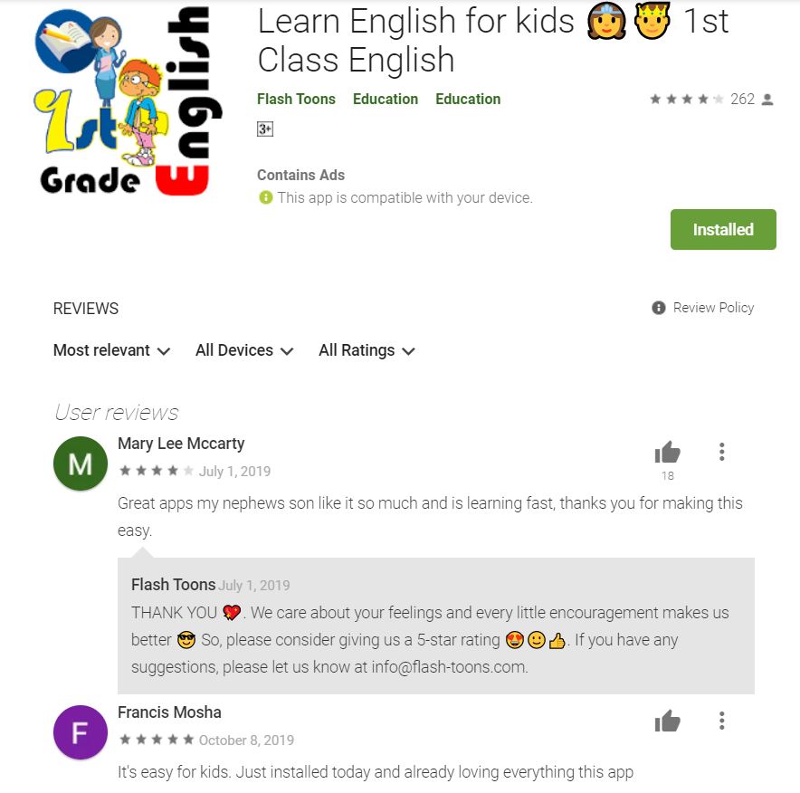 Reviews 1 -English for First Grade